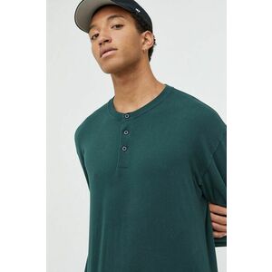 Bavlnené tričko s dlhým rukávom Abercrombie & Fitch zelená farba, jednofarebné vyobraziť