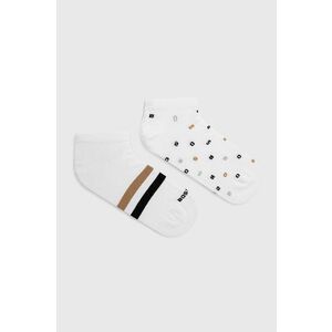 Ponožky BOSS 2-pak pánske, biela farba vyobraziť