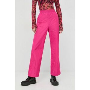 Nohavice Patrizia Pepe dámske, ružová farba, rovné, vysoký pás vyobraziť