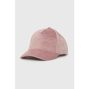 Baseballová čiapka Guess ružová farba, jednofarebná vyobraziť