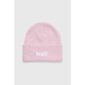 Detská čiapka Levi's ružová farba biela, vyobraziť