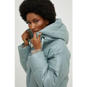 Bunda Answear Lab dámska, tyrkysová farba, zimná, oversize vyobraziť