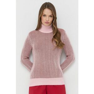 Vlnený sveter Beatrice B dámsky, ružová farba, s rolákom vyobraziť
