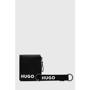 Peňaženka + kľúčenka HUGO pánsky, čierna farba vyobraziť