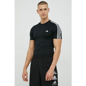 Tréningové tričko adidas Performance Techfit 3-stripes čierna farba, s nášivkou, HD3525 vyobraziť