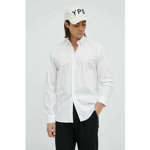 Košeľa Bruuns Bazaar pánska, biela farba, regular, s golierom button-down vyobraziť