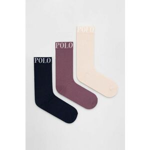 Ponožky Polo Ralph Lauren 3-pak dámske, tmavomodrá farba vyobraziť