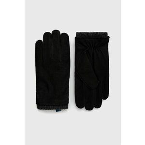 Semišové rukavice Polo Ralph Lauren pánske, čierna farba vyobraziť