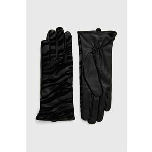 Kožené rukavice Only dámske, čierna farba vyobraziť