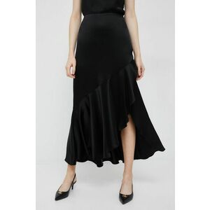 Sukňa Polo Ralph Lauren čierna farba, midi, rovný strih vyobraziť