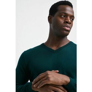 Bavlnený sveter Medicine pánsky, zelená farba, tenký, vyobraziť