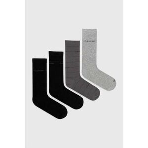 Ponožky Calvin Klein 4-pak pánske, šedá farba vyobraziť