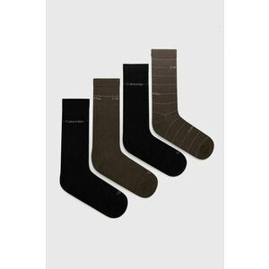 Ponožky Calvin Klein 4-pak pánske, zelená farba vyobraziť