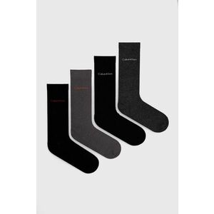 Ponožky Calvin Klein 4-pak pánske, šedá farba vyobraziť