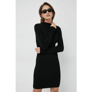 Šaty Calvin Klein čierna farba, mini, priliehavá vyobraziť