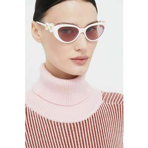 Slnečné okuliare Versace dámske, biela farba vyobraziť