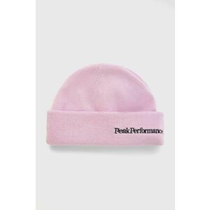 Vlnená čiapka Peak Performance ružová farba, z hrubej pleteniny, vlnená vyobraziť