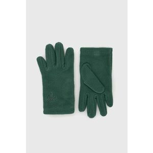 Detské rukavice United Colors of Benetton zelená farba vyobraziť