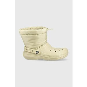 Snehule Crocs Classic Lined Neo Puff Boot béžová farba, 206630 vyobraziť
