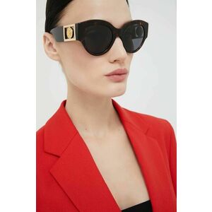 Slnečné okuliare Versace dámske, hnedá farba vyobraziť