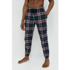 Pyžamové nohavice Abercrombie & Fitch pánske, tmavomodrá farba, vzorovaná vyobraziť