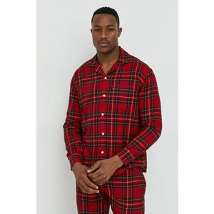 Pyžamová košeľa Abercrombie & Fitch pánska, červená farba, vzorovaná vyobraziť