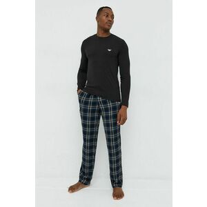 Pyžamo Emporio Armani Underwear pánska, čierna farba, vzorovaná vyobraziť