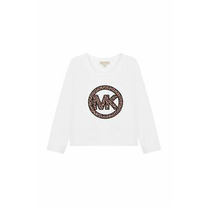 Detská bavlnená košeľa s dlhým rukávom Michael Kors biela farba, vyobraziť