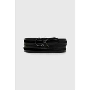 Kožený opasok Calvin Klein dámsky, čierna farba vyobraziť