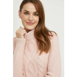 Vlnený sveter Answear Lab dámsky, ružová farba, s polorolákom vyobraziť