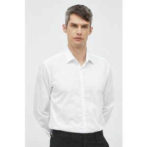Bavlnená košeľa Karl Lagerfeld pánska, biela farba, slim, s klasickým golierom vyobraziť