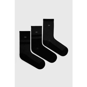 Ponožky Calvin Klein 3-pak dámske, čierna farba vyobraziť