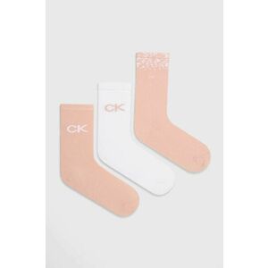 Ponožky Calvin Klein 3-pak dámske, ružová farba vyobraziť