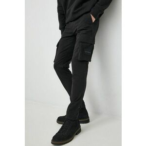 Nohavice Calvin Klein Jeans pánske, čierna farba, priliehavé vyobraziť