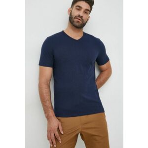 Bavlnené tričko GAP tmavomodrá farba, jednofarebné vyobraziť