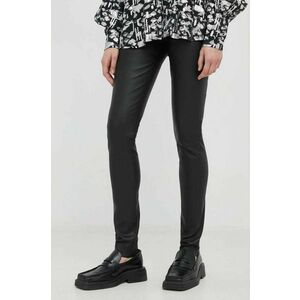 Kožené nohavice Bruuns Bazaar Christa dámske, čierna farba, vyobraziť