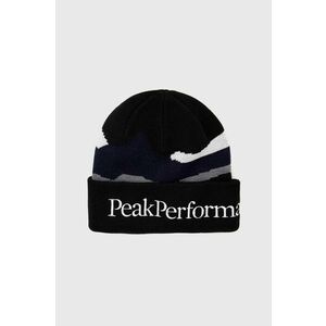 Vlnená čiapka Peak Performance čierna farba, z hrubej pleteniny, vlnená vyobraziť