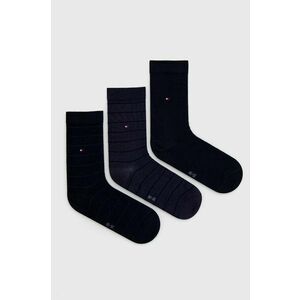 Ponožky Tommy Hilfiger 3-pak dámske, tmavomodrá farba vyobraziť