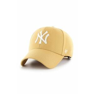 Čiapka 47brand MLB New York Yankees béžová farba, s nášivkou vyobraziť