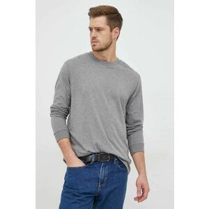 Bavlnené tričko s dlhým rukávom GAP šedá farba, jednofarebné vyobraziť