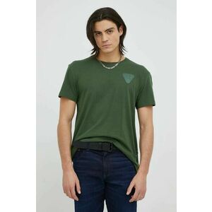 Bavlnené tričko G-Star Raw zelená farba, s nášivkou vyobraziť
