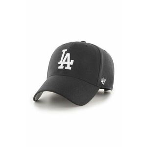 Šiltovka 47brand MLB Los Angeles Dodgers čierna farba, s nášivkou vyobraziť