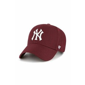 Šiltovka s prímesou vlny 47brand Mlb New York Yankees bordová farba, s nášivkou vyobraziť