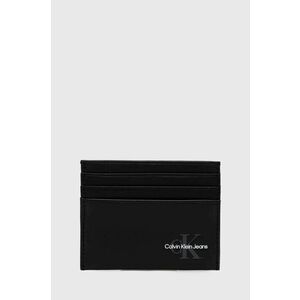 Kožené puzdro na karty Calvin Klein Jeans pánsky, čierna farba vyobraziť