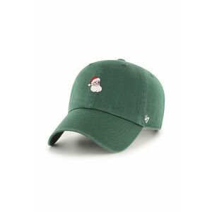 Bavlnená čiapka 47brand zelená farba, s nášivkou vyobraziť