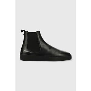 Kožené topánky chelsea Karl Lagerfeld Flint pánske, čierna farba vyobraziť