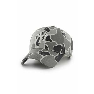 Bavlnená čiapka 47brand Mlb New York Yankees šedá farba, vzorovaná vyobraziť