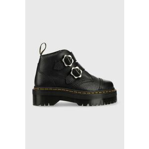 Kožené členkové topánky Dr. Martens Devon Flwr DM27642001-Black, dámske, čierna farba, na platforme, vyobraziť