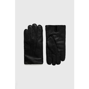 Kožené rukavice Polo Ralph Lauren pánske, čierna farba vyobraziť