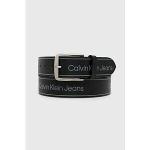 Kožený opasok Calvin Klein Jeans pánsky, čierna farba vyobraziť